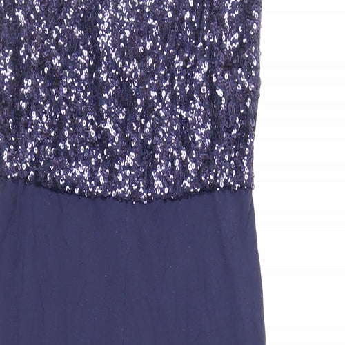 H&M Girls Blue Viscose Jumpsuit One-Piece Size 10-11 Years Zip - Sequin