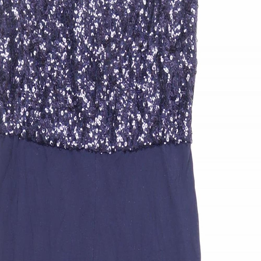 H&M Girls Blue Viscose Jumpsuit One-Piece Size 10-11 Years Zip - Sequin