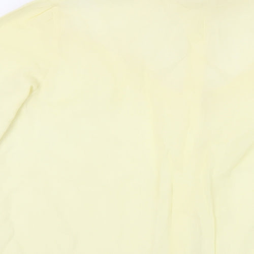 Chelsea Girl Womens Yellow Polyester Basic Button-Up Size 10 Mock Neck - Lace Detail