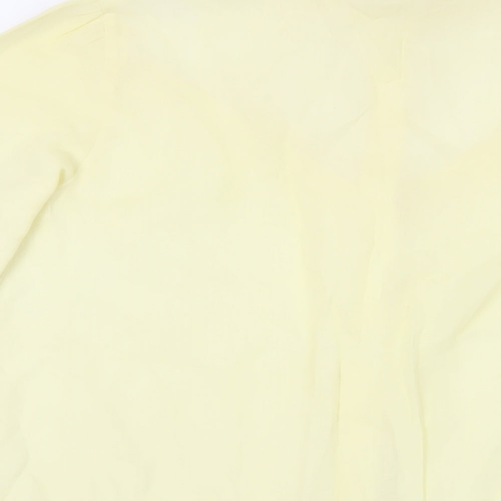 Chelsea Girl Womens Yellow Polyester Basic Button-Up Size 10 Mock Neck - Lace Detail
