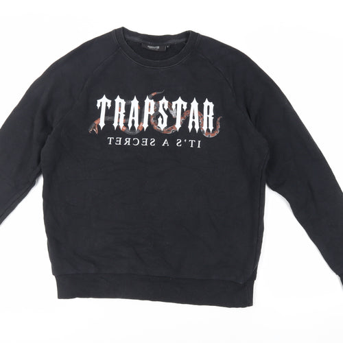 Trapstar Mens Black Cotton Pullover Sweatshirt Size M - Logo