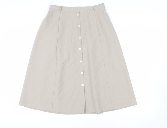 Berkertex Womens Beige Polyester A-Line Skirt Size 16 - Elasticated Waist