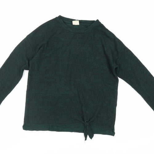 Zara Girls Green Crew Neck Polyester Pullover Jumper Size 10 Years Pullover