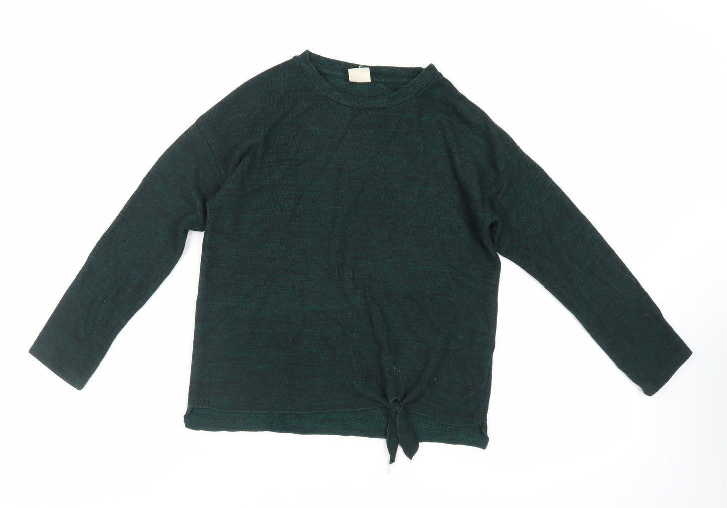 Zara Girls Green Crew Neck Polyester Pullover Jumper Size 10 Years Pullover