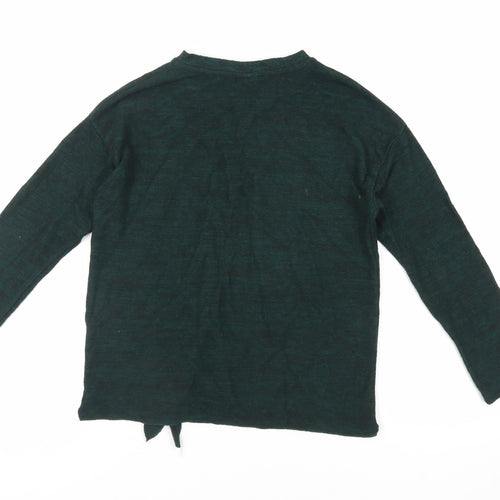 Zara Girls Green Crew Neck Polyester Pullover Jumper Size 10 Years Pullover