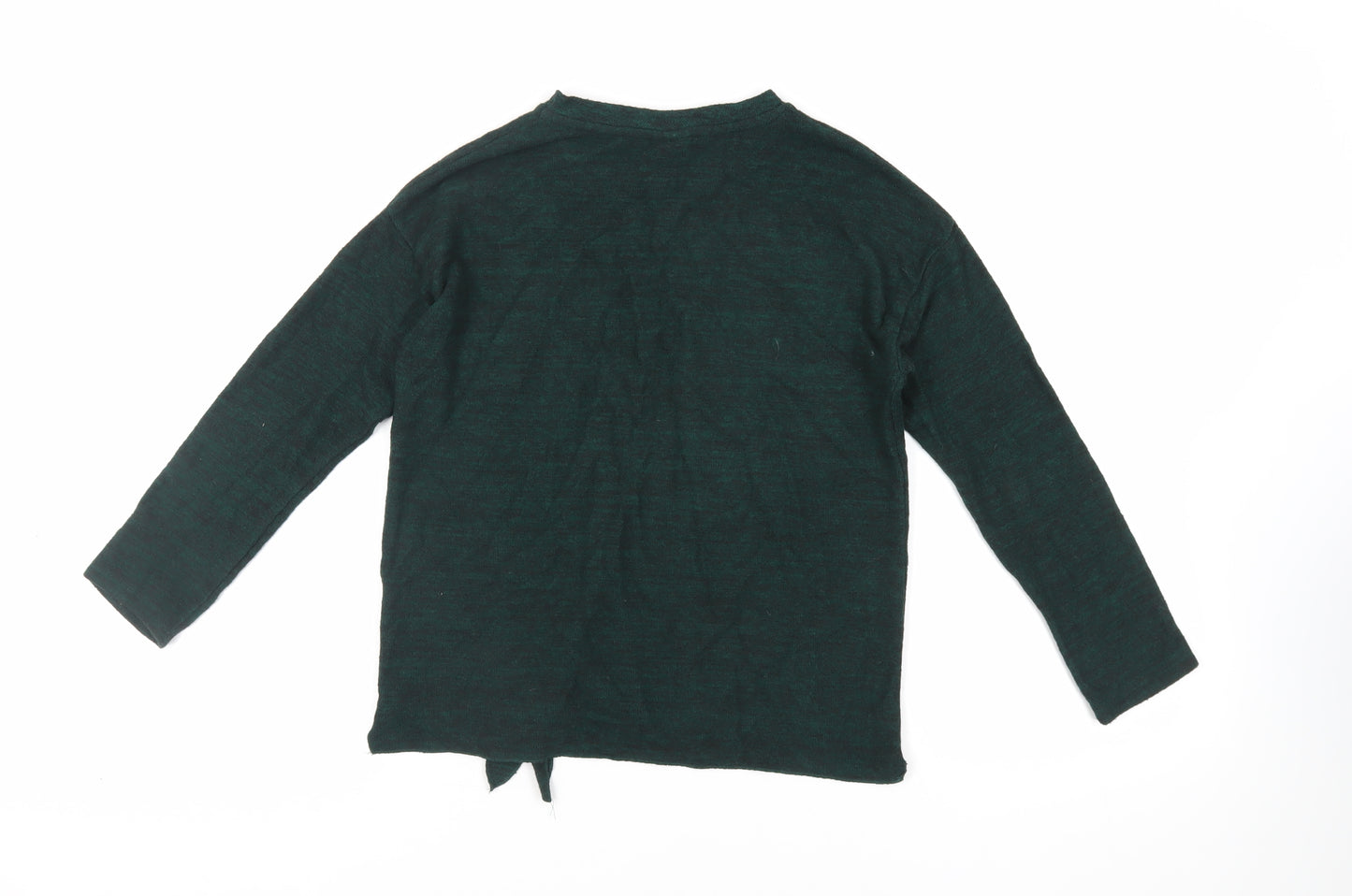 Zara Girls Green Crew Neck Polyester Pullover Jumper Size 10 Years Pullover