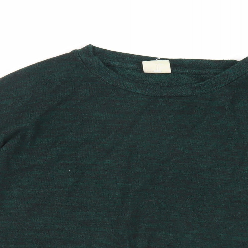 Zara Girls Green Crew Neck Polyester Pullover Jumper Size 10 Years Pullover