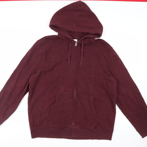 Gap Mens Purple Cotton Full Zip Hoodie Size XL - Pockets