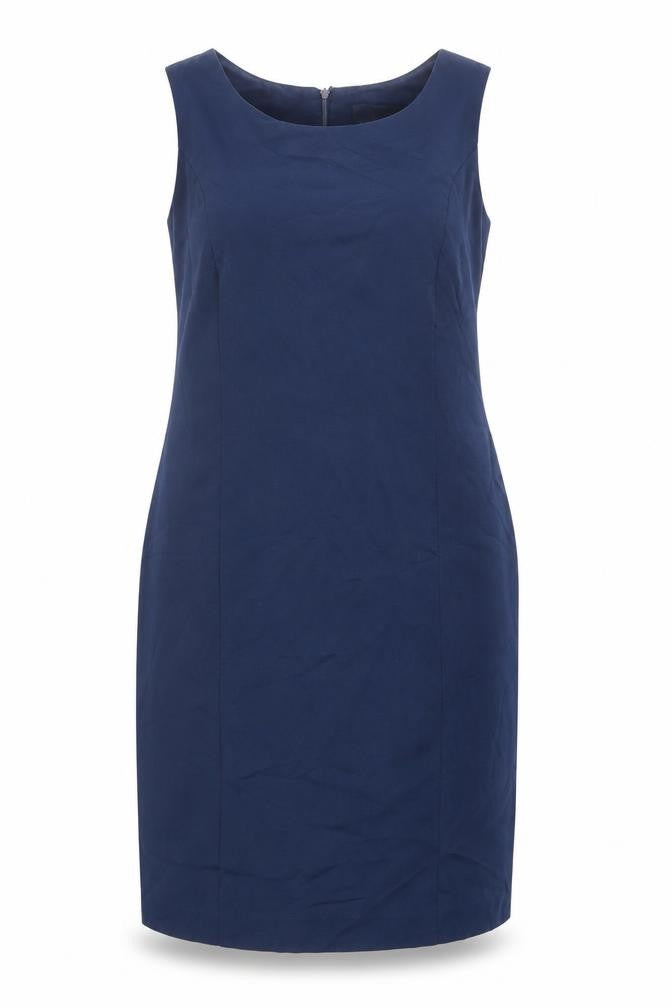 bonprix Womens Blue Polyester Pencil Dress Size 16 Boat Neck Zip
