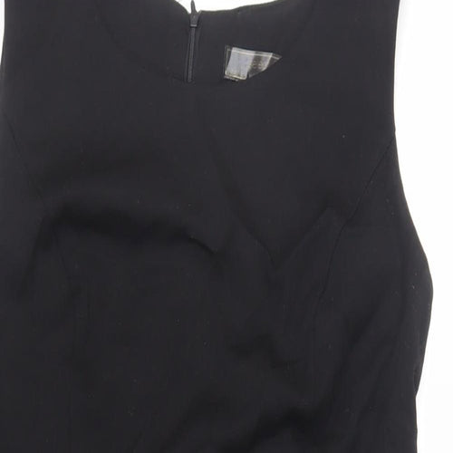 bonprix Womens Black Polyester Pencil Dress Size 16 Boat Neck Zip