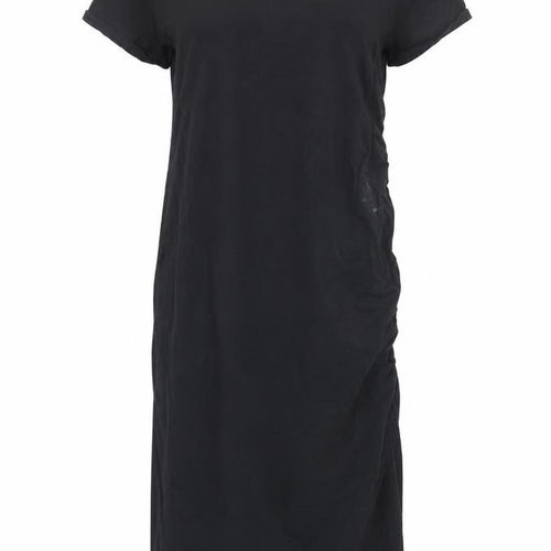 Isabel Womens Black Cotton T-Shirt Dress Size M Round Neck Pullover - Maternity