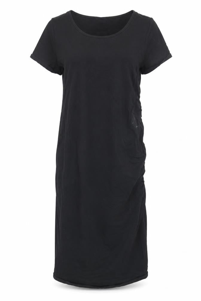 Isabel Womens Black Cotton T-Shirt Dress Size M Round Neck Pullover - Maternity