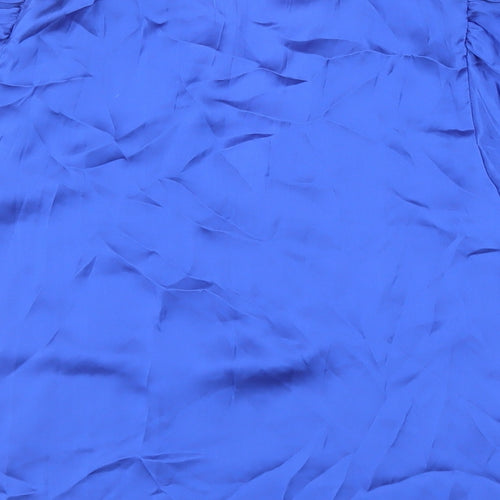 NEXT Womens Blue Polyester Basic Blouse Size 6 V-Neck - Flare Sleeves