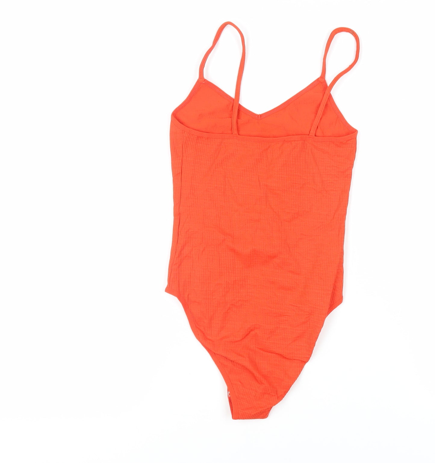 Topshop Womens Red Polyamide Bodysuit One-Piece Size 10 Snap