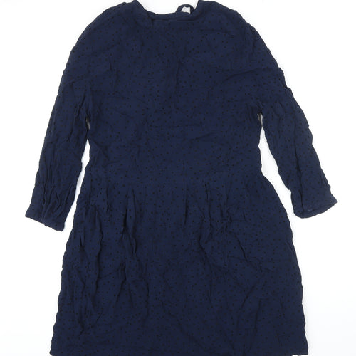 Mango Womens Blue Polyester Blend Tunic Blouse Size XL Round Neck