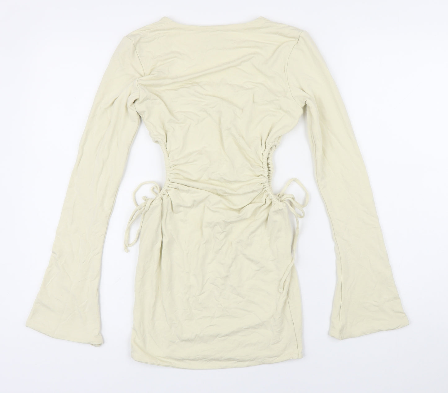 Oh Polly Womens Beige Modal Mini Size 10 Square Neck - Open side detail