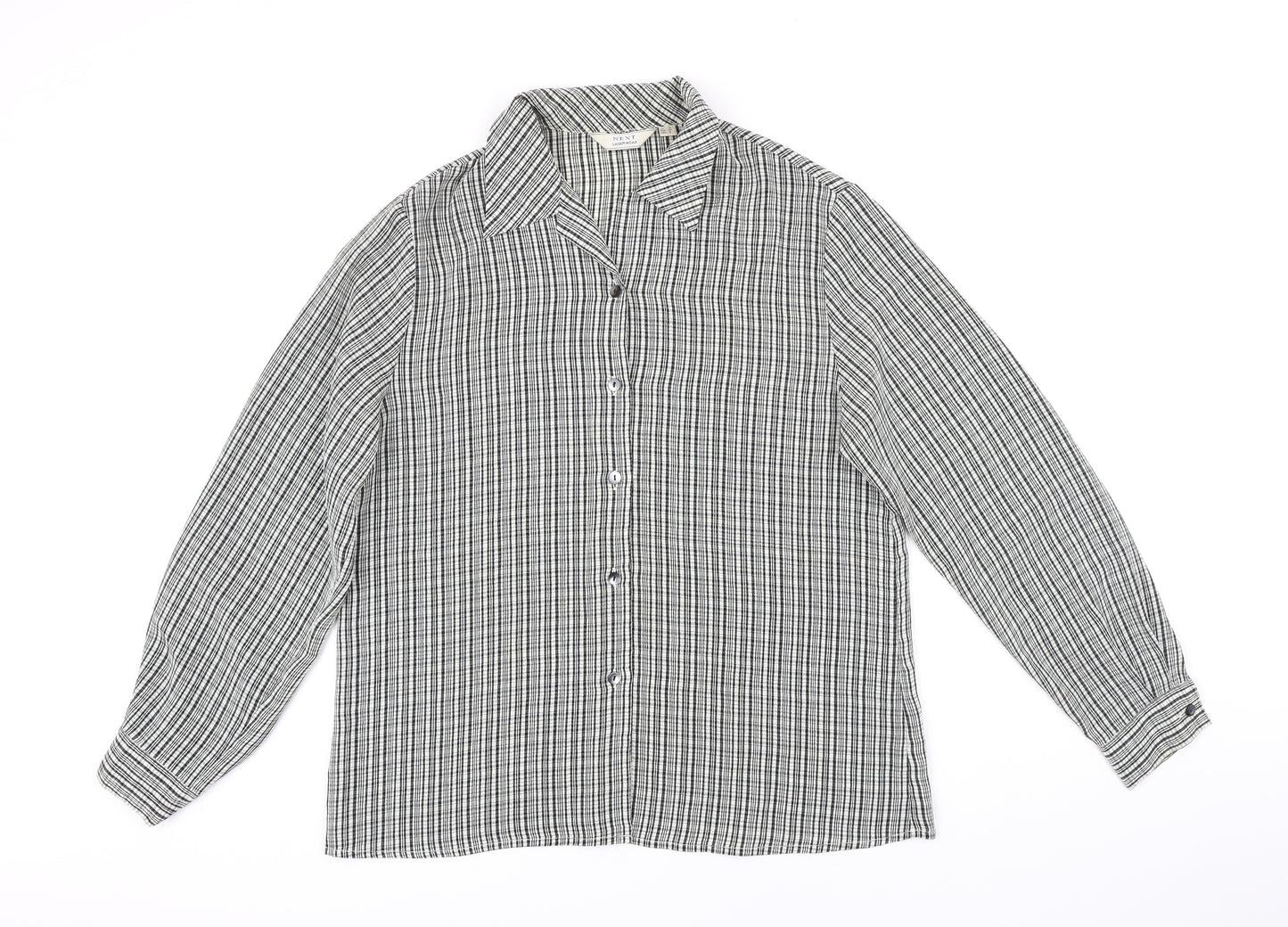 NEXT Womens Multicoloured Check Polyester Basic Blouse Size 12 Collared