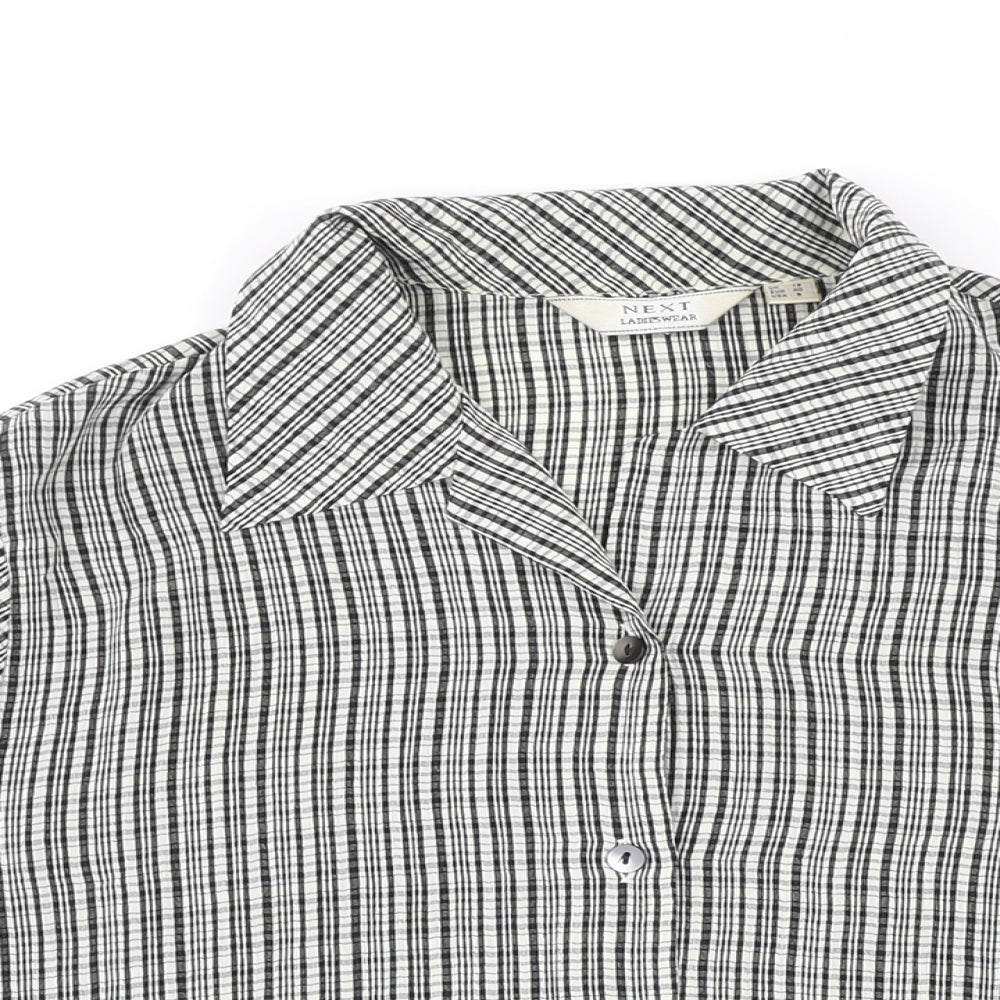 NEXT Womens Multicoloured Check Polyester Basic Blouse Size 12 Collared