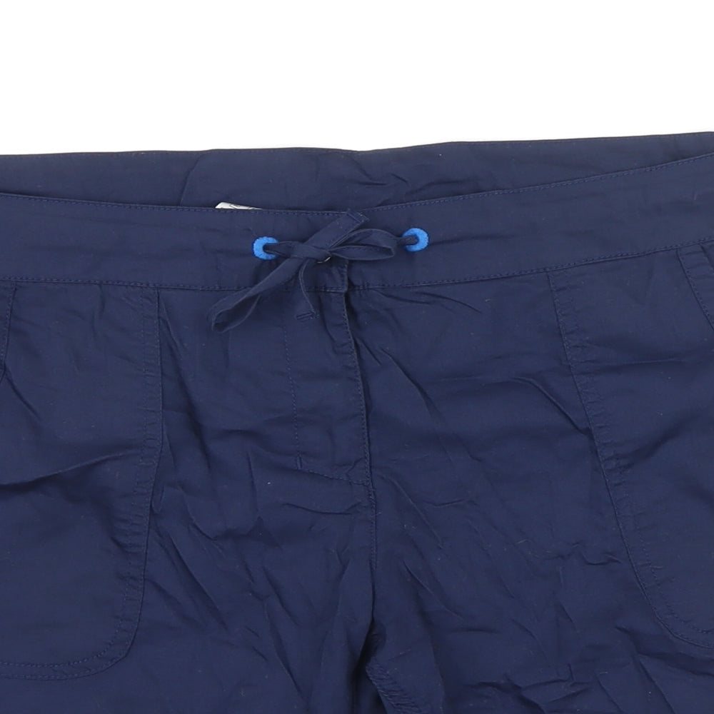 DECATHLON Womens Blue Polyester Blend Basic Shorts Size 16 Regular Zip