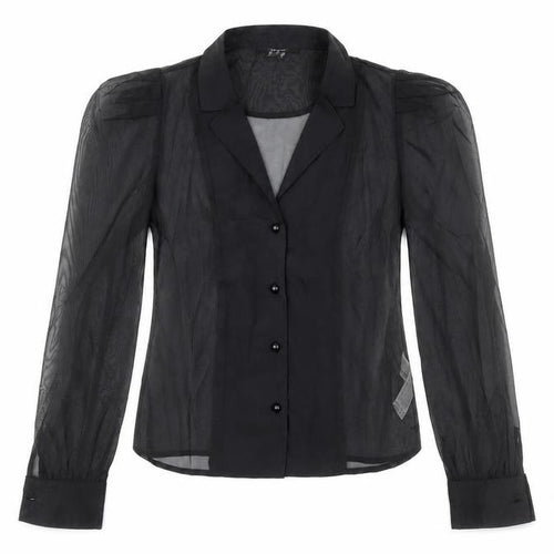 Forever 21 Womens Black Polyester Basic Blouse Size 12 Collared