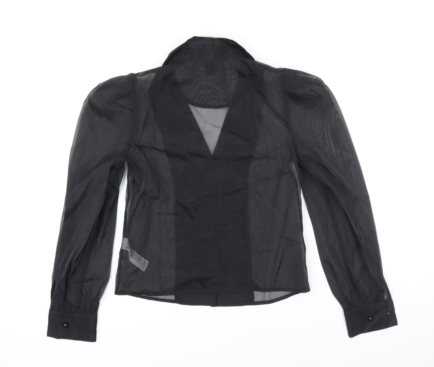FOREVER 21 Womens Black Polyester Basic Blouse Size 12 Collared