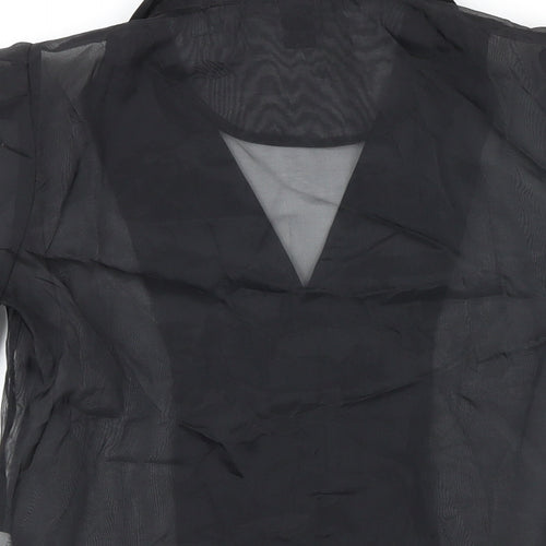 FOREVER 21 Womens Black Polyester Basic Blouse Size 12 Collared