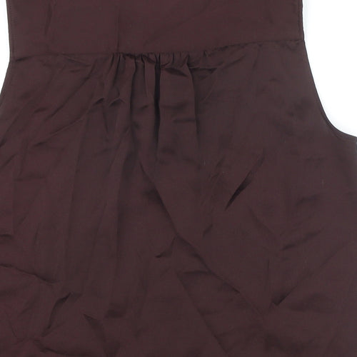 H&M Womens Brown Polyester Tunic Blouse Size S Boat Neck