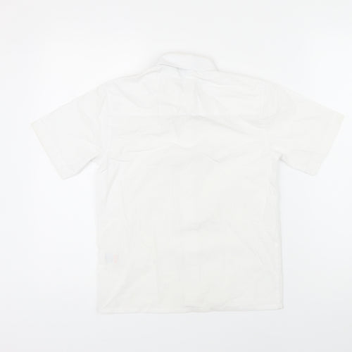 Trutex Girls White Polyester Basic Blouse Size M Collared Button