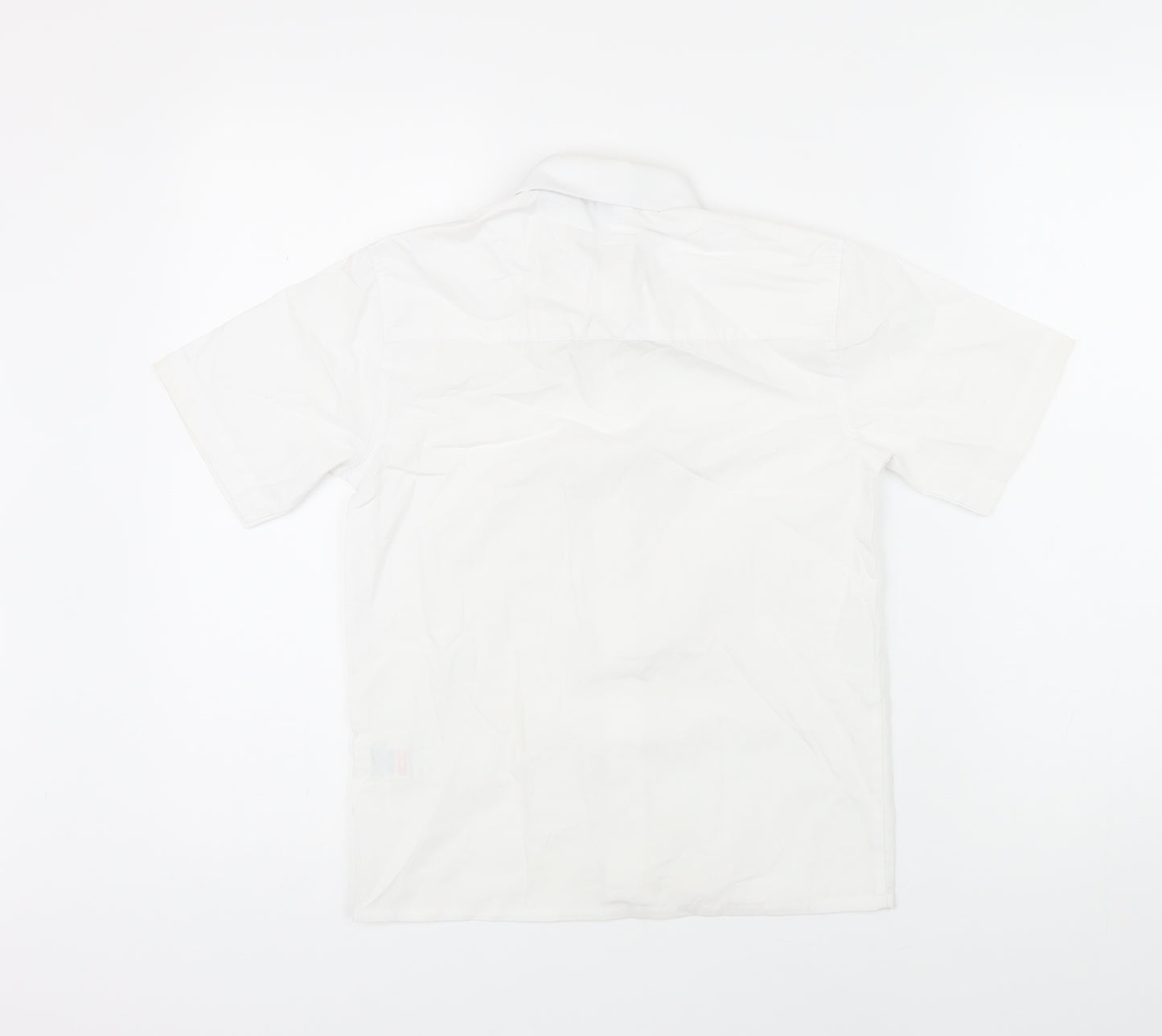 Trutex Girls White Polyester Basic Blouse Size M Collared Button