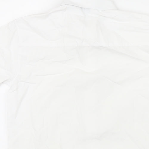 Trutex Girls White Polyester Basic Blouse Size M Collared Button