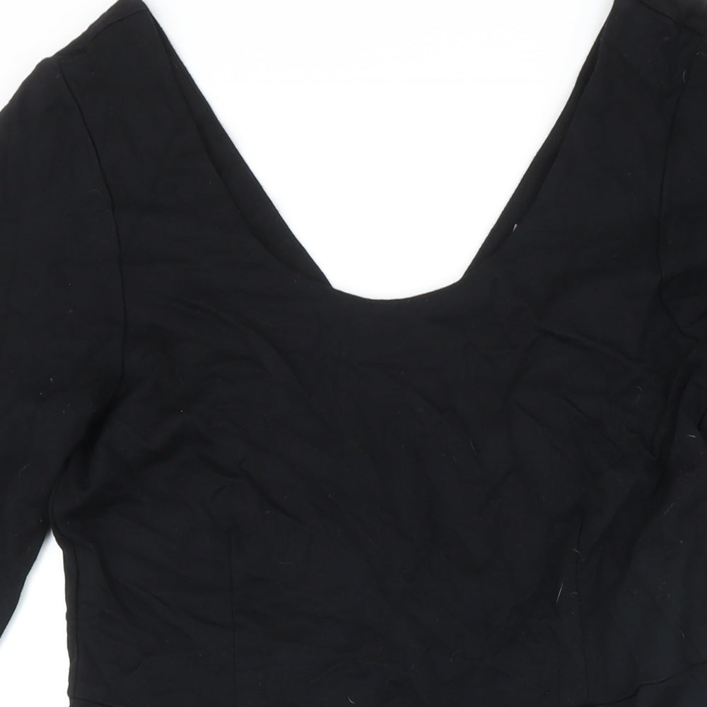 Sandwich Womens Black Rayon Shift Size L Scoop Neck Zip