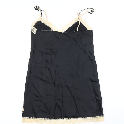 NEXT Womens Black Solid Polyester Chemise Nightshirt Size 14