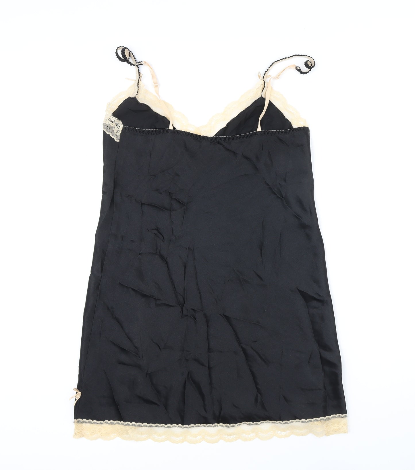 NEXT Womens Black Solid Polyester Chemise Nightshirt Size 14