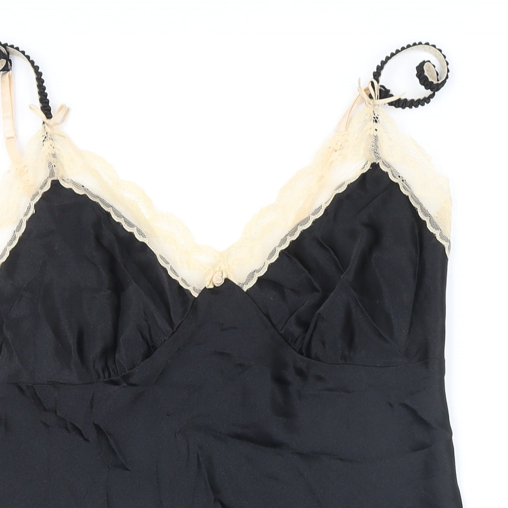 NEXT Womens Black Solid Polyester Chemise Nightshirt Size 14