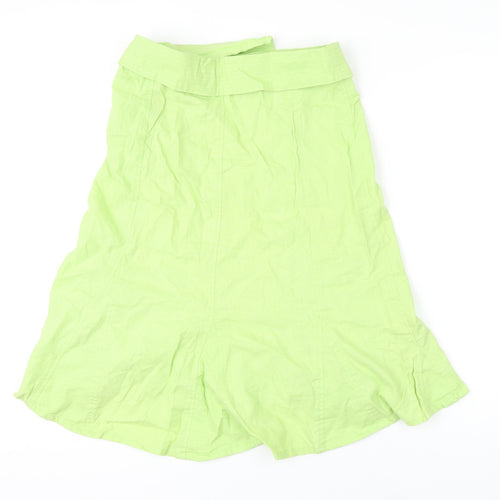 Lime Womens Green Linen A-Line Skirt Size 10 Zip