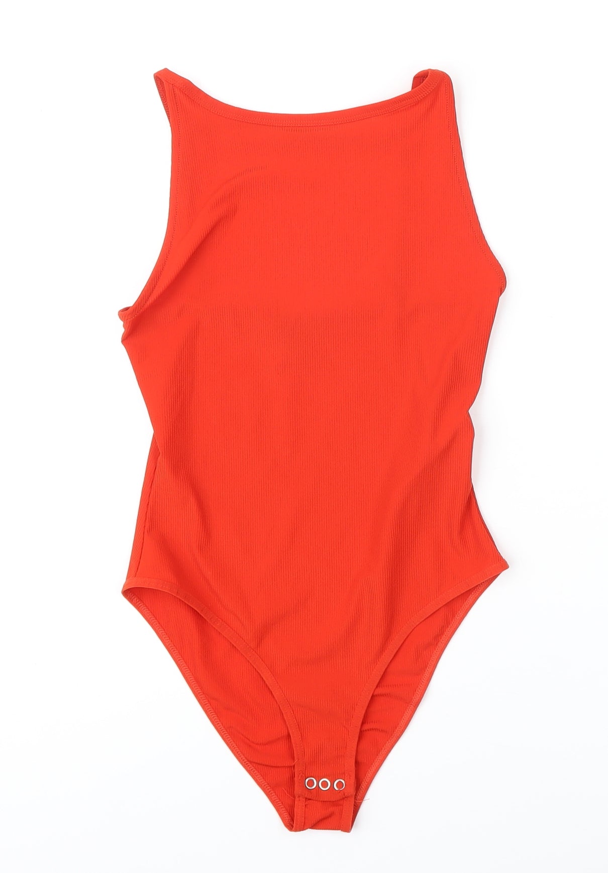 Topshop Womens Red Polyester Bodysuit One-Piece Size 8 Snap