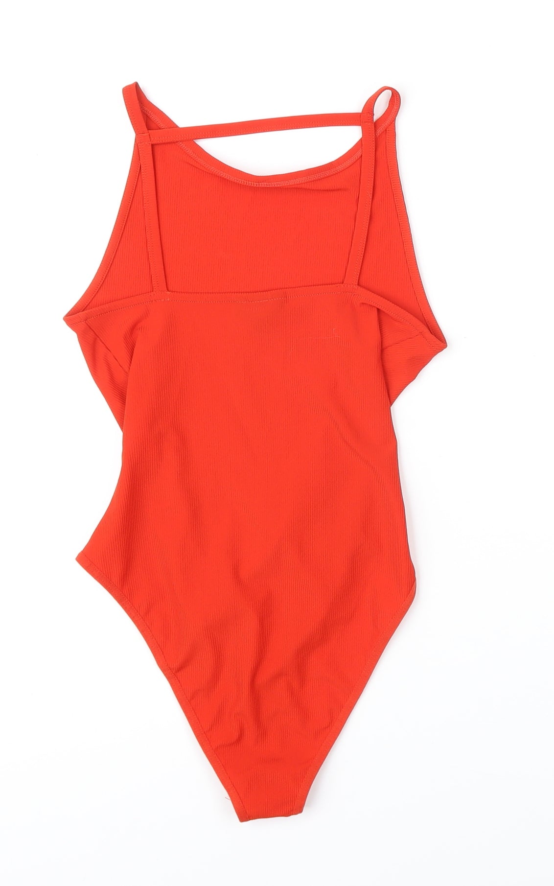 Topshop Womens Red Polyester Bodysuit One-Piece Size 8 Snap