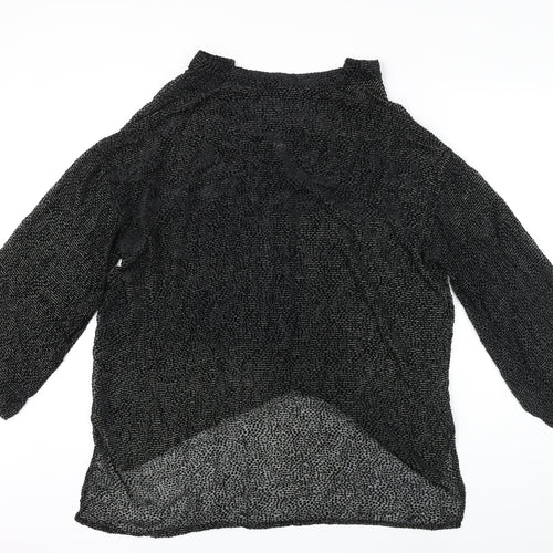 Bitte Kai Rand Womens Black Silk Basic Blouse Size L Collared