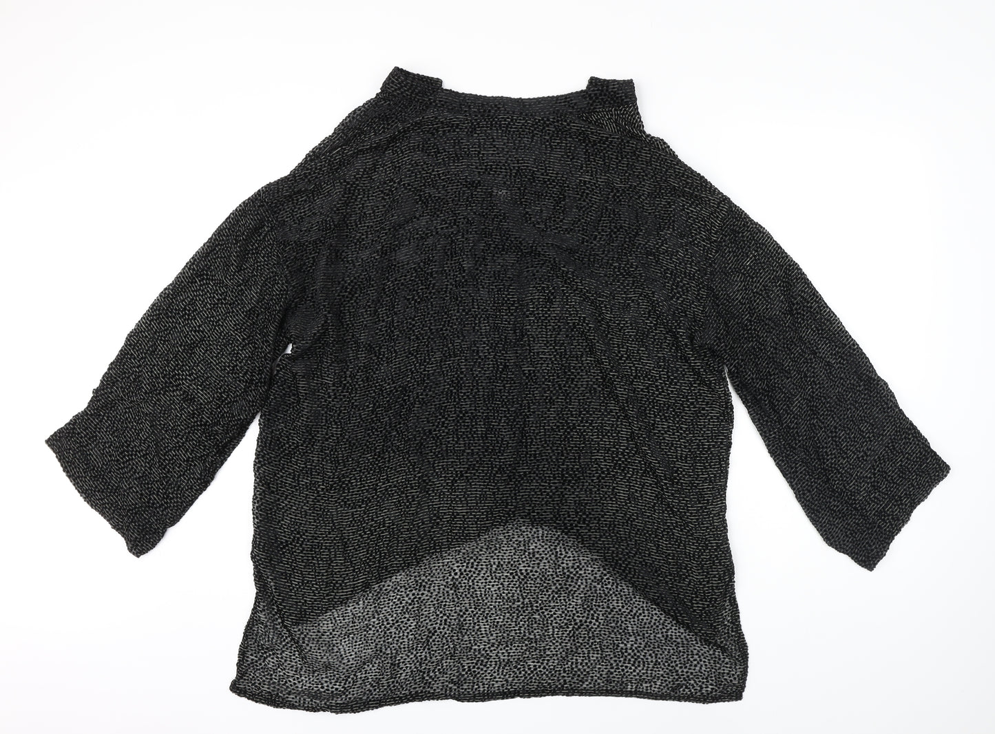 Bitte Kai Rand Womens Black Silk Basic Blouse Size L Collared
