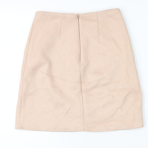 Lipsy Womens Pink Polyester Mini Skirt Size 5XL Zip - Suede effect