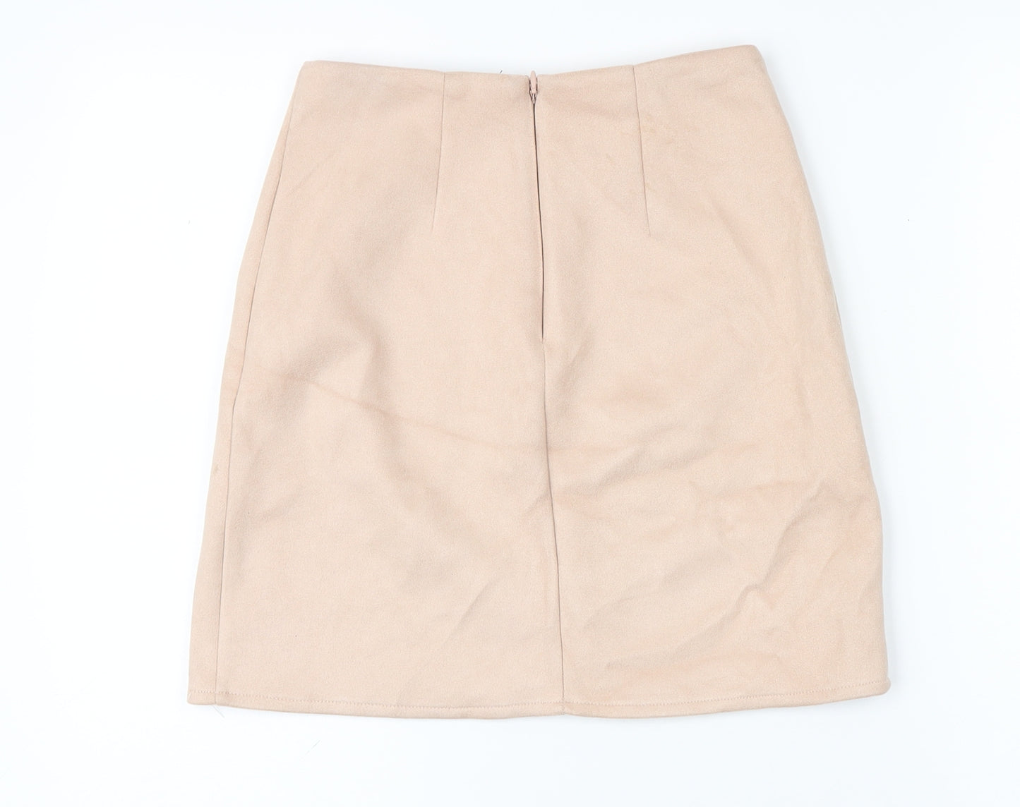 Lipsy Womens Pink Polyester Mini Skirt Size 5XL Zip - Suede effect
