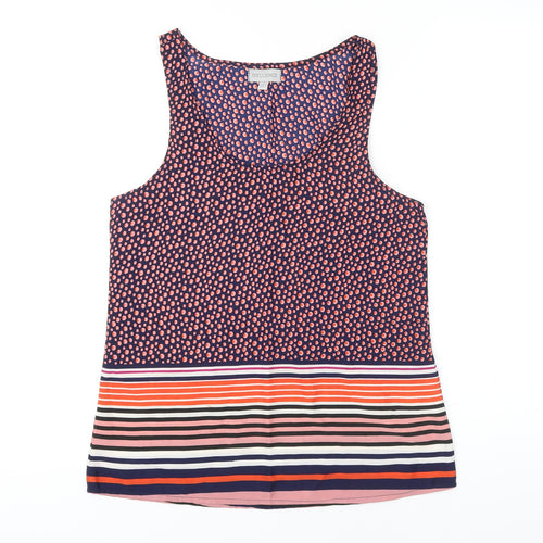 INFLUENCE Womens Multicoloured Striped Polyester Camisole Blouse Size XS Scoop Neck