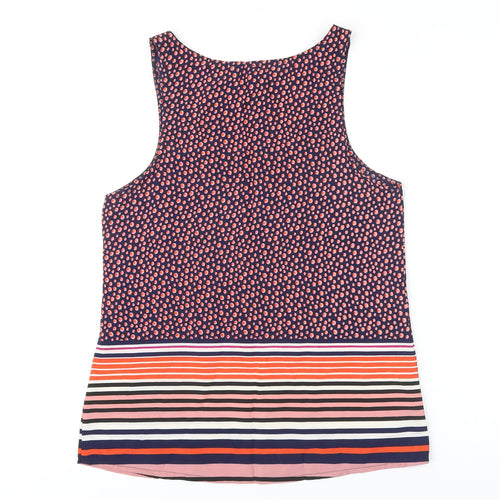 INFLUENCE Womens Multicoloured Striped Polyester Camisole Blouse Size XS Scoop Neck