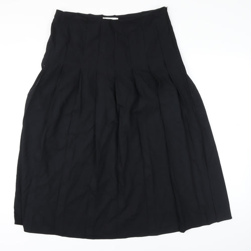 M&S Womens Black Polyester Pettiskirt Skirt Size 14 Zip