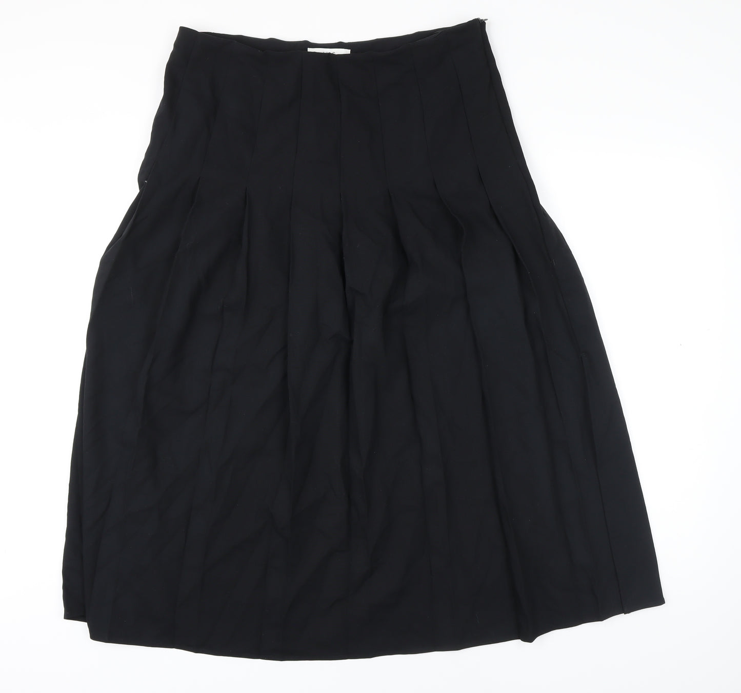 M&S Womens Black Polyester Pettiskirt Skirt Size 14 Zip