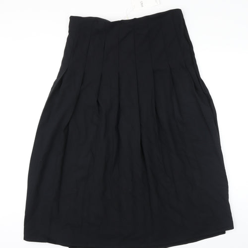 M&S Womens Black Polyester Pettiskirt Skirt Size 14 Zip