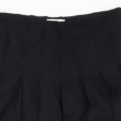 M&S Womens Black Polyester Pettiskirt Skirt Size 14 Zip