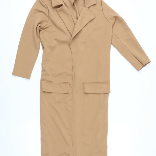 Boohoo Womens Brown Jacket Coat Size 8 - Open Back Vent