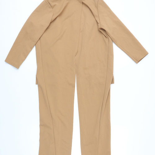 Boohoo Womens Brown Jacket Coat Size 8 - Open Back Vent