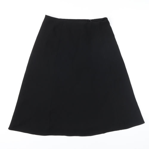 Marks and Spencer Womens Black Polyester A-Line Skirt Size 8